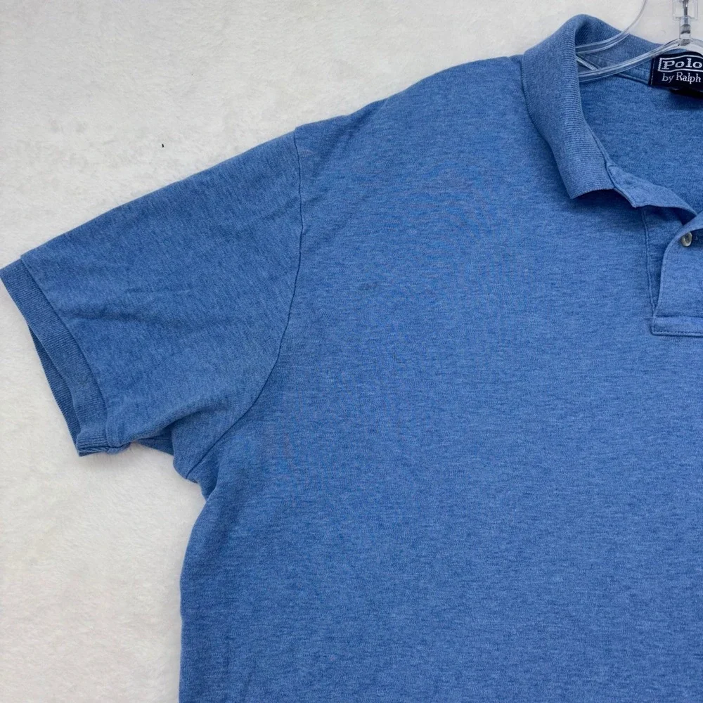 Polo Ralph Lauren Mens XL Blue Heather Short Sleeve Pony Logo Polo Shirt